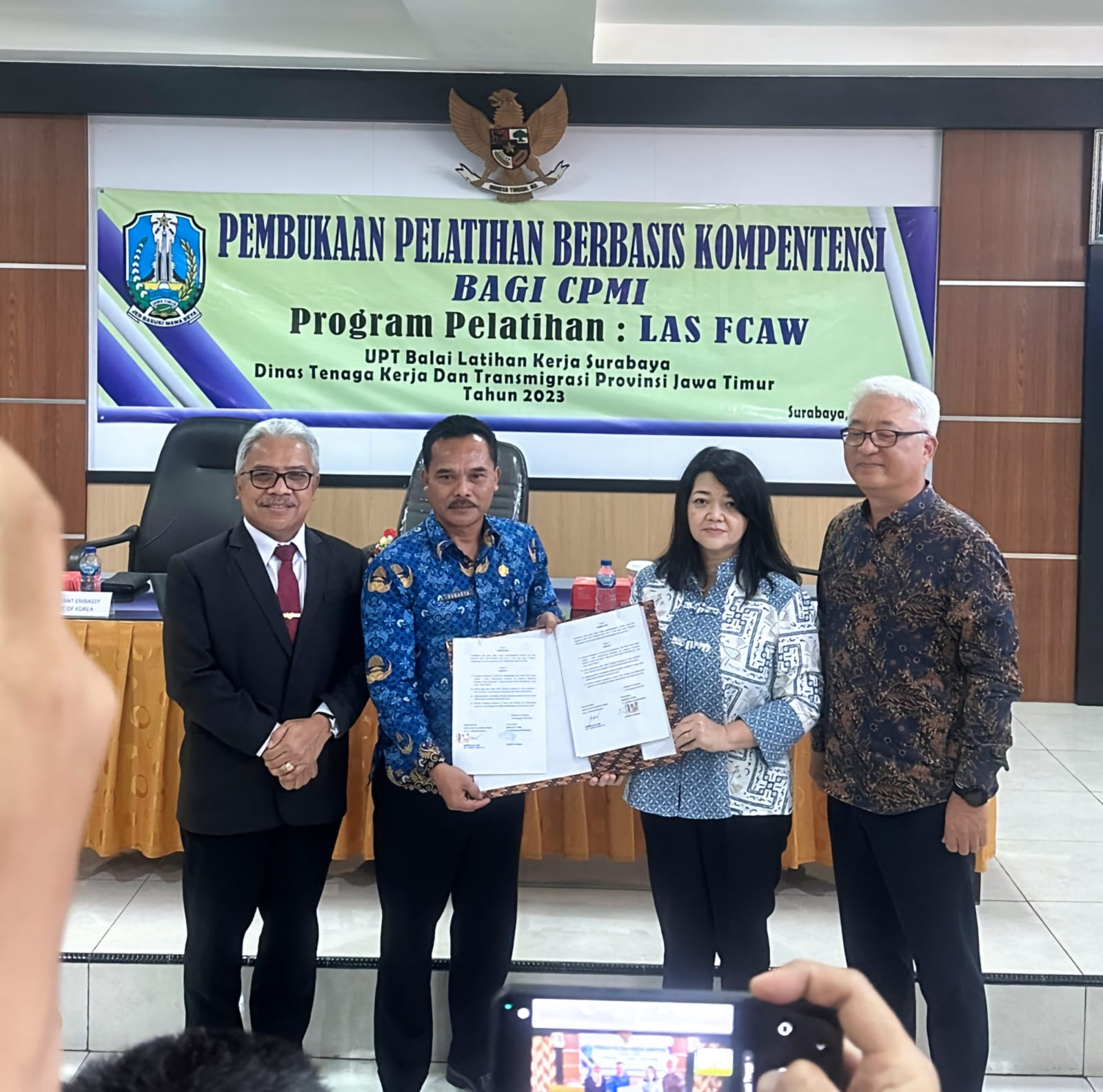 MOU UPT BLK Surabaya, pelatihan welder FCAW 3G